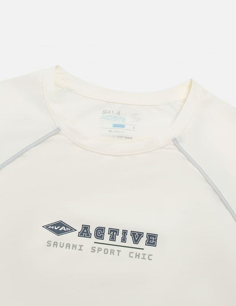 Áo T-shirt ngắn tay nam phối vải khác màu