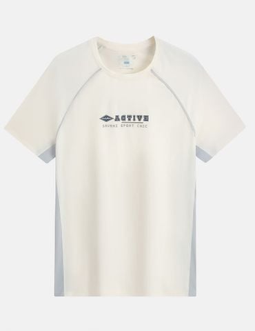 Áo T-shirt ngắn tay nam phối vải khác màu