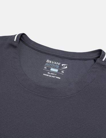 Áo T-shirt ngắn tay nam cổ tròn bo vải chính