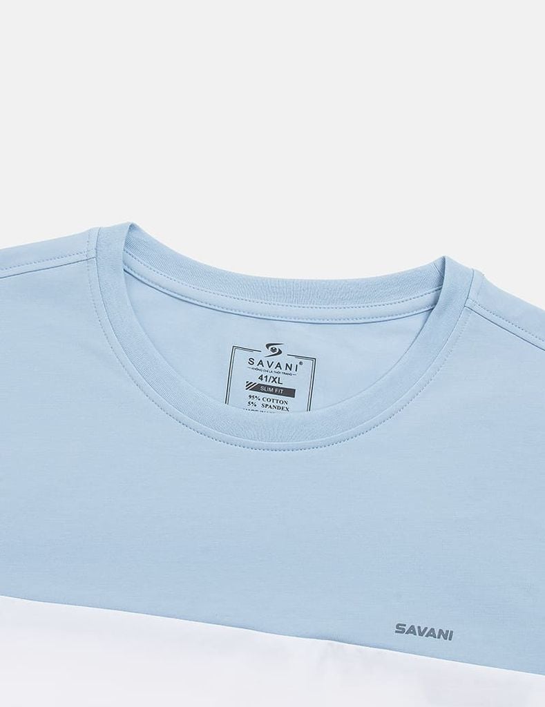 Áo t-shirt ngắn tay cổ tròn nam phối ba màu