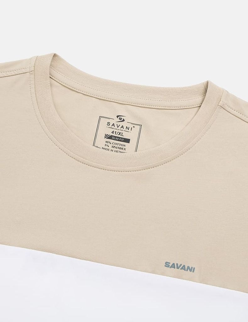 Áo t-shirt ngắn tay cổ tròn nam phối ba màu