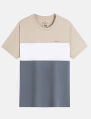 Áo t-shirt ngắn tay cổ tròn nam phối ba màu