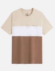 Áo t-shirt ngắn tay cổ tròn nam phối ba màu
