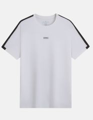 Áo t-shirt nam ngắn tay cổ tròn phối dọc vai