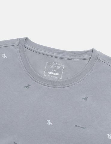 Áo thun ngắn tay cổ tròn nam in tràn thân trước