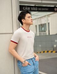 Áo thun nam ngắn tay cổ tròn in trước ngực