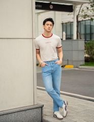 Áo thun nam ngắn tay cổ tròn in trước ngực