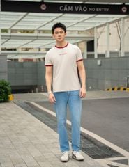 Áo thun nam ngắn tay cổ tròn in trước ngực