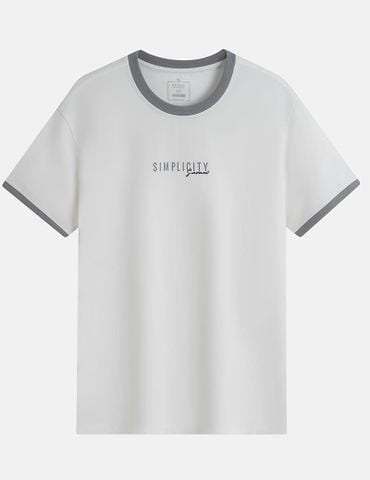 Áo thun nam ngắn tay cổ tròn in trước ngực