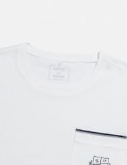 Áo thun nam ngắn tay cổ tròn túi ngực phối bo