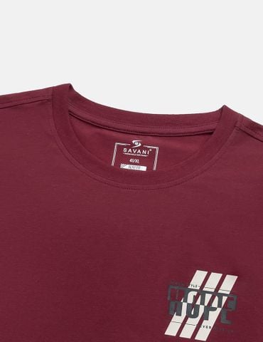 Áo thun ngắn tay nam cổ tròn hình in trước ngực