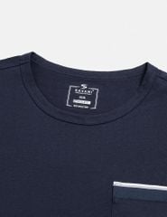 Áo thun nam ngắn tay cổ tròn túi ngực phối bo