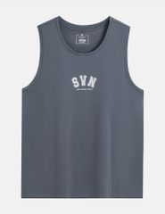 Áo sát nách nam cổ bo vải rib in cao su trước ngực