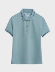 Áo polo nữ mắt chim cổ dệt jacquard thêu tay