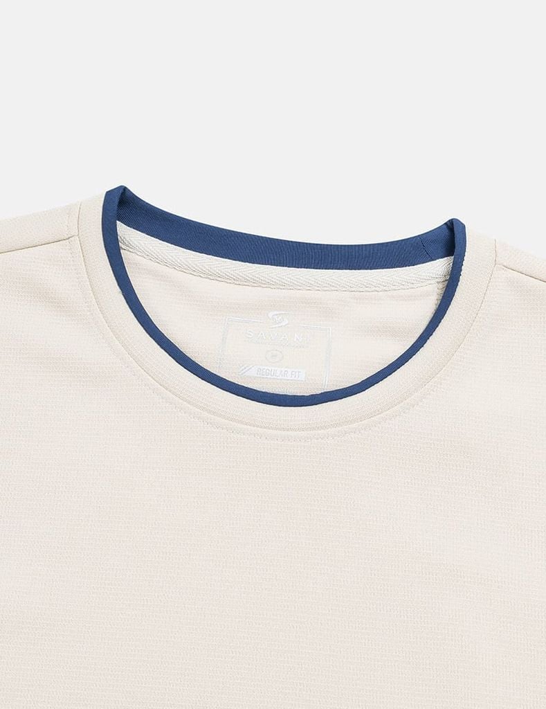 Áo nỉ cổ tròn nữ đính mác dệt trên gấu