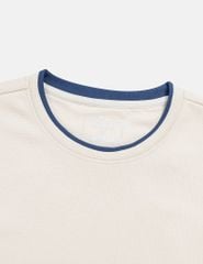 Áo nỉ cổ tròn nữ đính mác dệt trên gấu