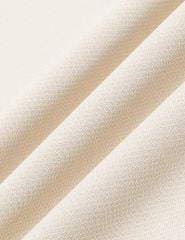 Áo nỉ cổ tròn nữ đính mác dệt trên gấu