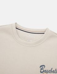 Áo nỉ cổ tròn nữ hình in trước ngực dáng suông rộng