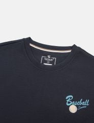 Áo nỉ cổ tròn nữ hình in trước ngực dáng suông rộng