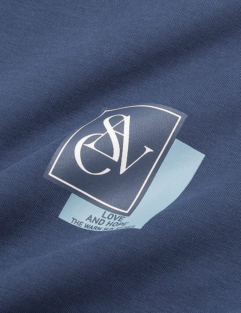 Áo nỉ cổ tròn nữ phối dọc 2 bên tay in logo trước ngực