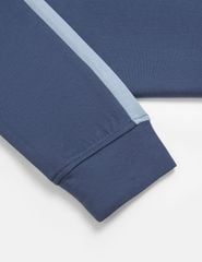 Áo nỉ cổ tròn nữ phối dọc 2 bên tay in logo trước ngực