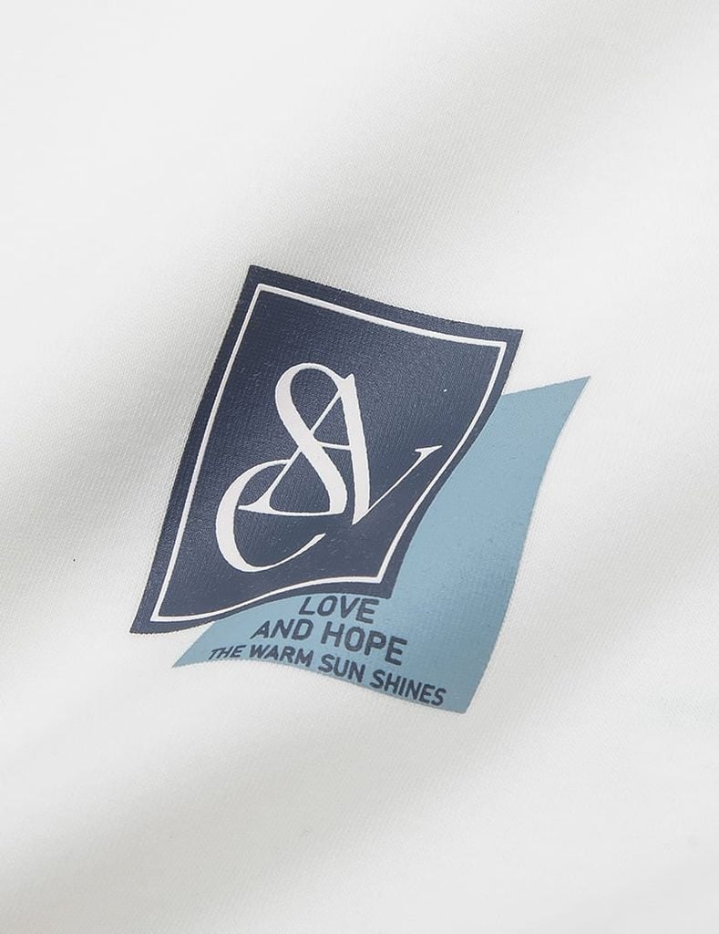 Áo nỉ cổ tròn nữ phối dọc 2 bên tay in logo trước ngực