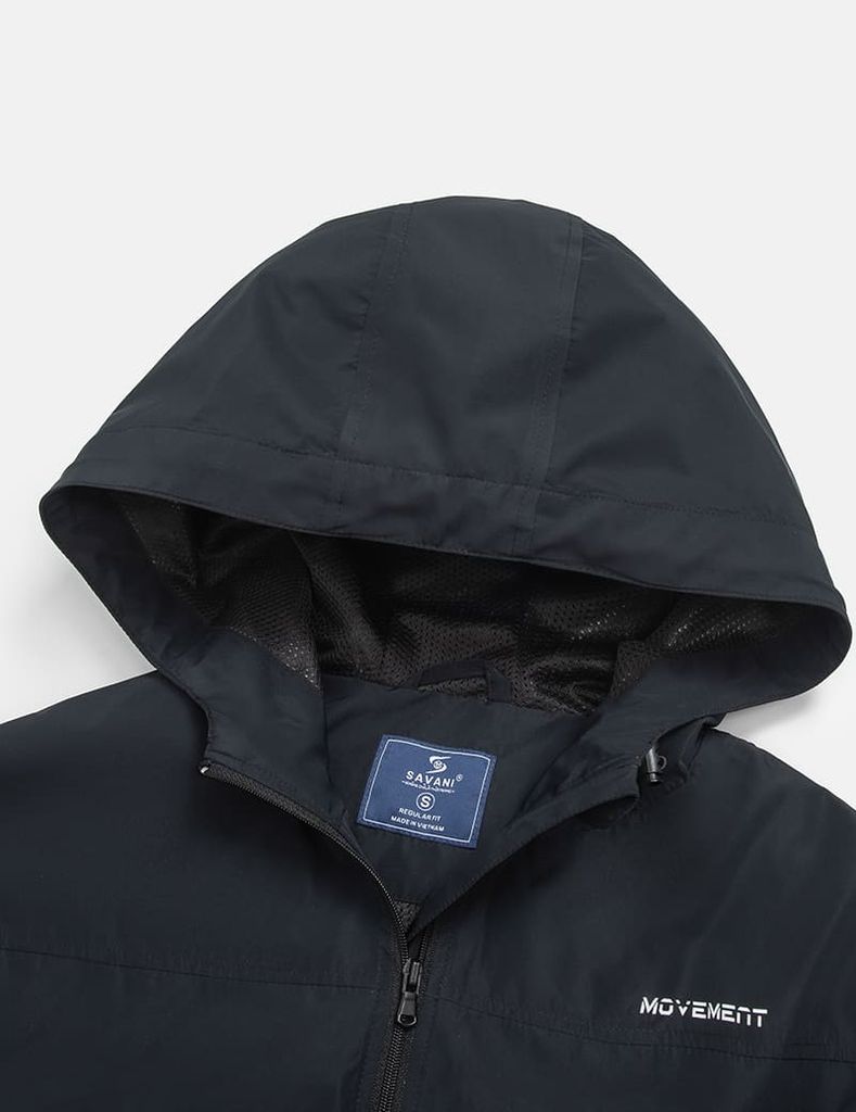 Áo gió nữ có mũ hình in trước ngực