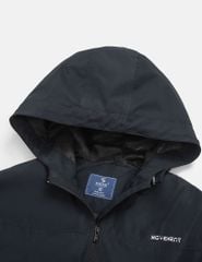 Áo gió nữ có mũ hình in trước ngực