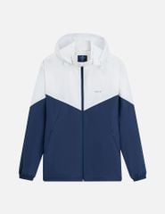 Áo gió nữ có mũ can phối màu hình in trước ngực