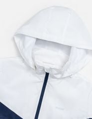 Áo gió nữ có mũ can phối màu hình in trước ngực