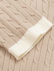 Áo len cổ bẻ nữ cộc tay cổ khác màu