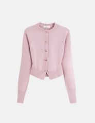 Áo len nữ cổ tròn khuy nơ kim loại