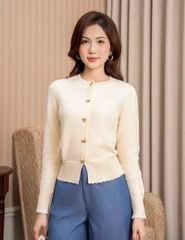 Quần jean nữ ống rộng cạp may đỉa chéo