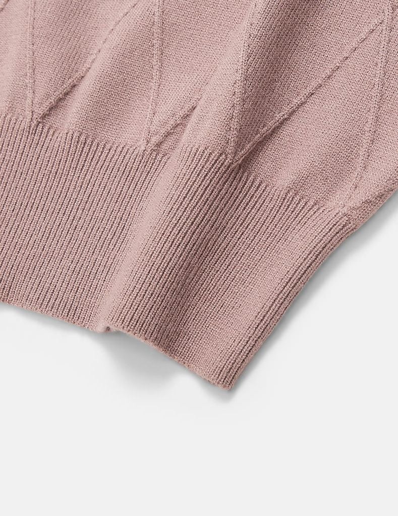 Áo len cổ tròn nữ cộc tay