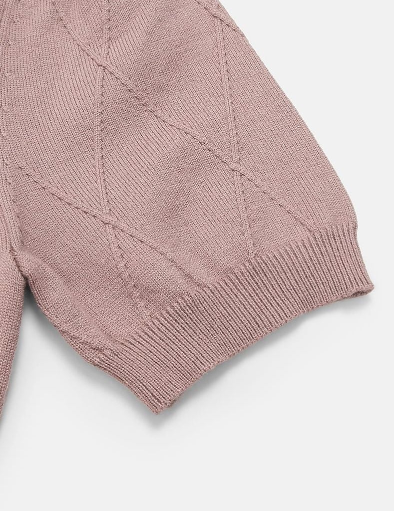 Áo len cổ tròn nữ cộc tay