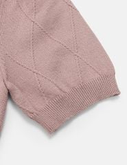 Áo len cổ tròn nữ cộc tay