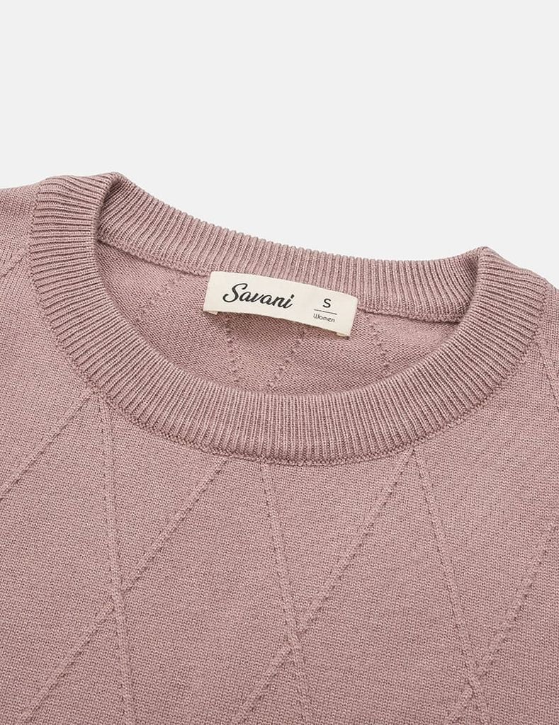 Áo len cổ tròn nữ cộc tay