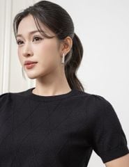 Áo len cổ tròn nữ cộc tay