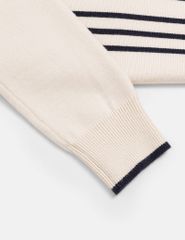 Áo len cổ tròn nữ dệt họa tiết ngang ngực