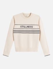 Áo len cổ tròn nữ dệt họa tiết ngang ngực