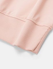 Áo nỉ cổ tròn nữ dáng crop mác dệt kẹp cổ sau