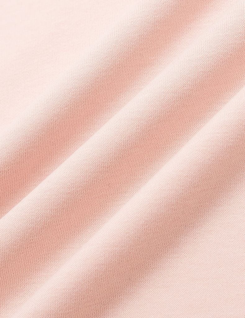 Áo nỉ cổ tròn nữ dáng crop mác dệt kẹp cổ sau