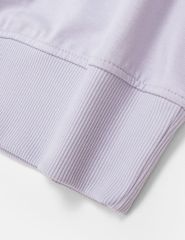 Áo nỉ cổ tròn nữ dáng crop mác dệt kẹp cổ sau