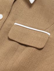 Áo vest nữ cổ bẻ vải phối