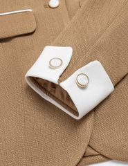 Áo vest nữ cổ bẻ vải phối