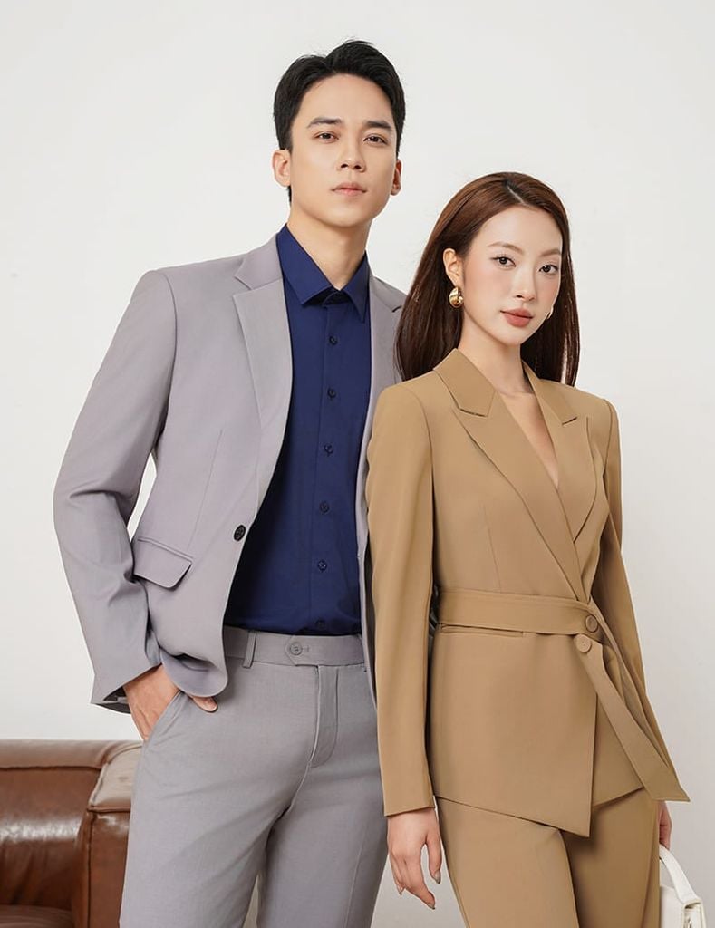 Bộ vest nữ dài tay đai rời