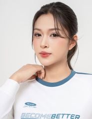 Bộ nỉ cổ tròn nữ phối dọc 2 tay hình in trước ngực