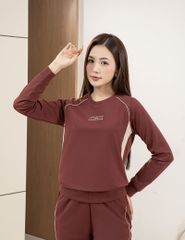 Bộ nỉ cổ tròn nữ hình in trước ngực