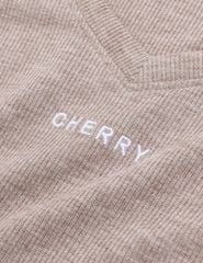 Bộ đồ thu đông cotton nữ cổ tim hình thêu giữa ngực