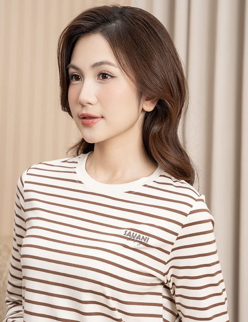 Bộ đồ cotton nữ hình in trước ngực